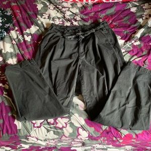 WASHED DARK GREY TAPERED PANTS